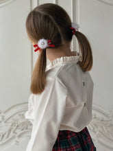 Load image into Gallery viewer, Baby Velvet Embellished Pom Pigtail Bow Set - Red
